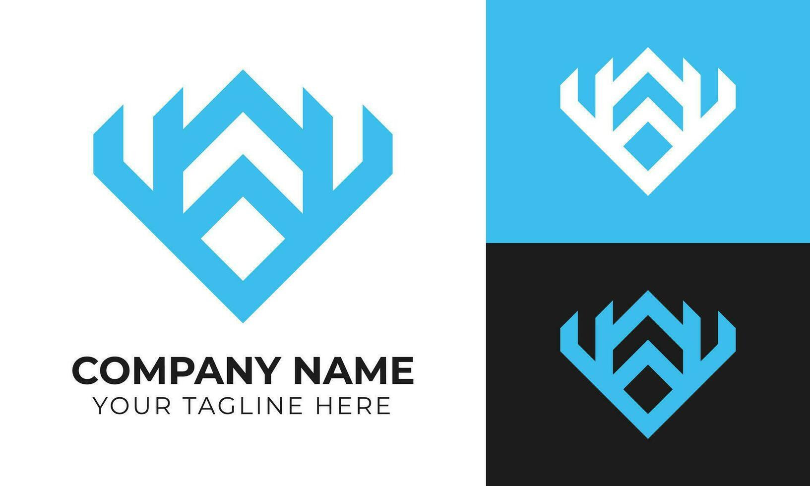 Creative modern minimal monogram business logo design template Free Vector