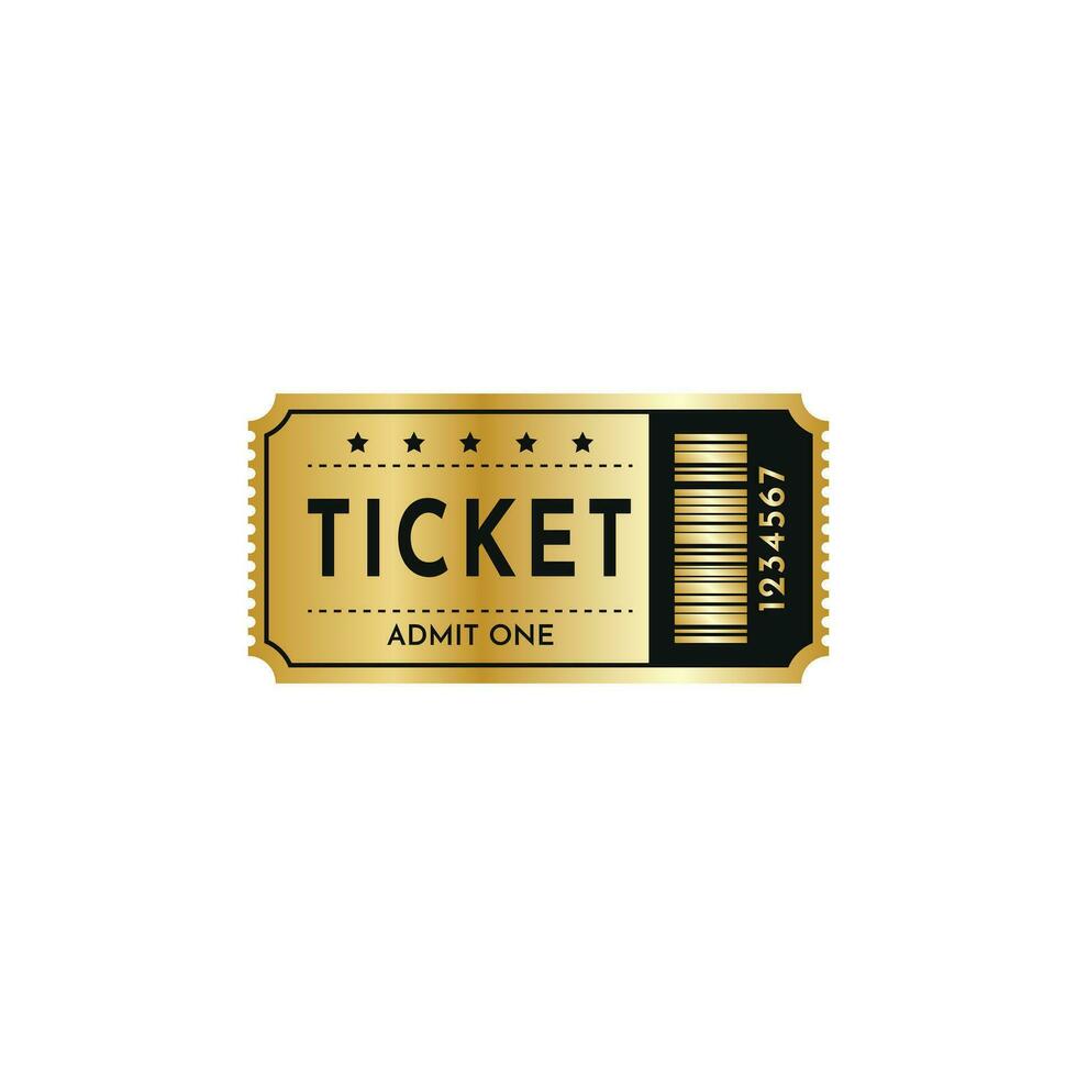 Ticket gold coupon vector design template