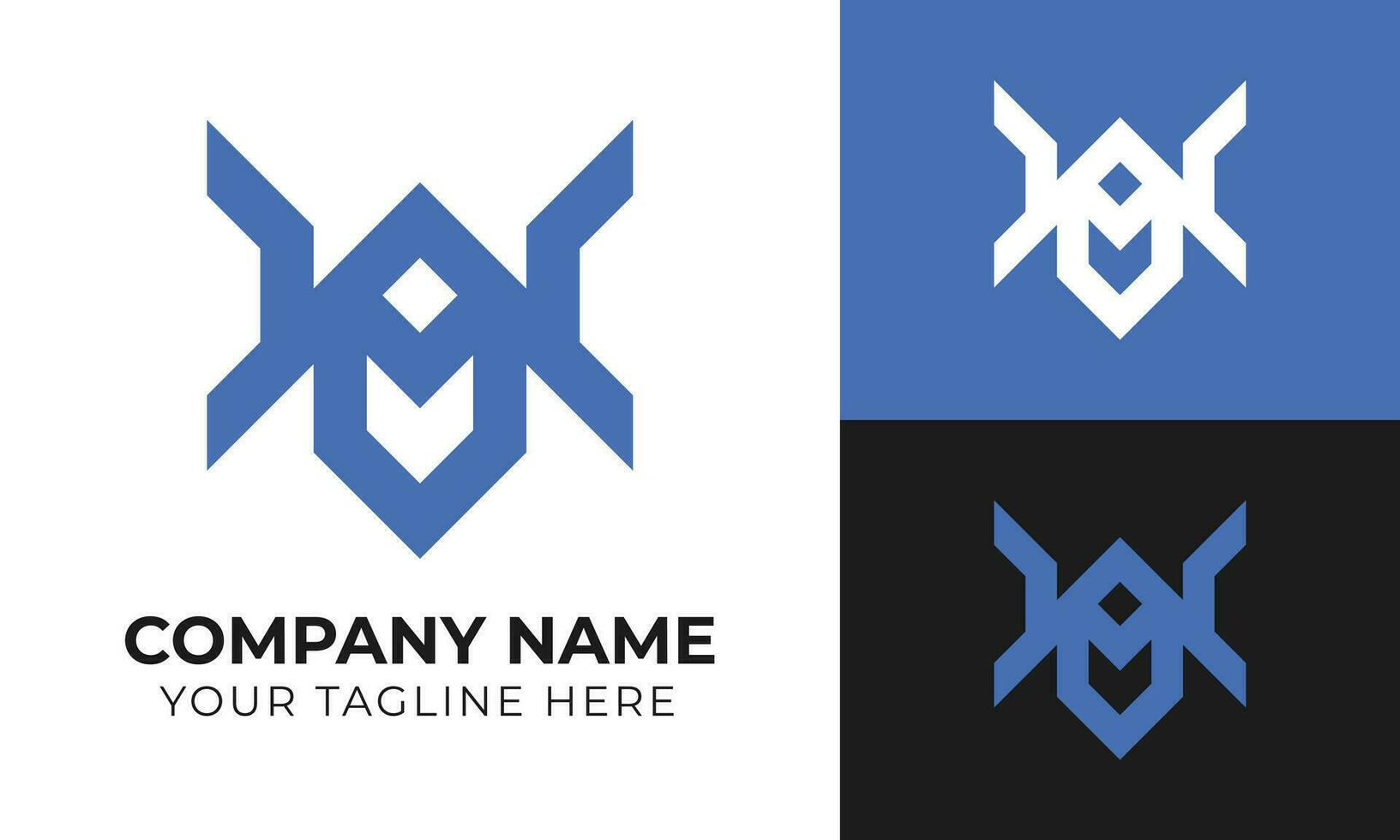 Abstract modern minimal monogram business logo design template for your company Free Vector