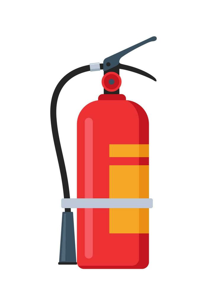 Portable firefighter equipment. Fire fighting safety unit for prevention and protection from flame spread. Vector illustration.