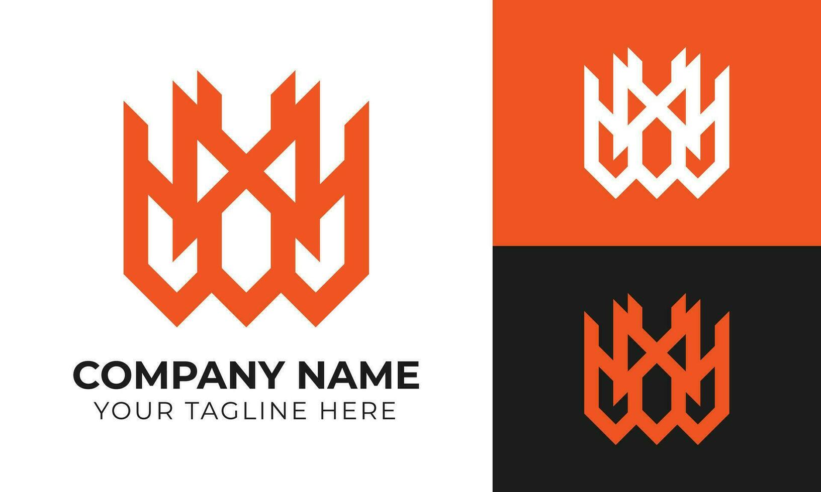 Abstract modern minimal monogram business logo design template for your company Free Vector