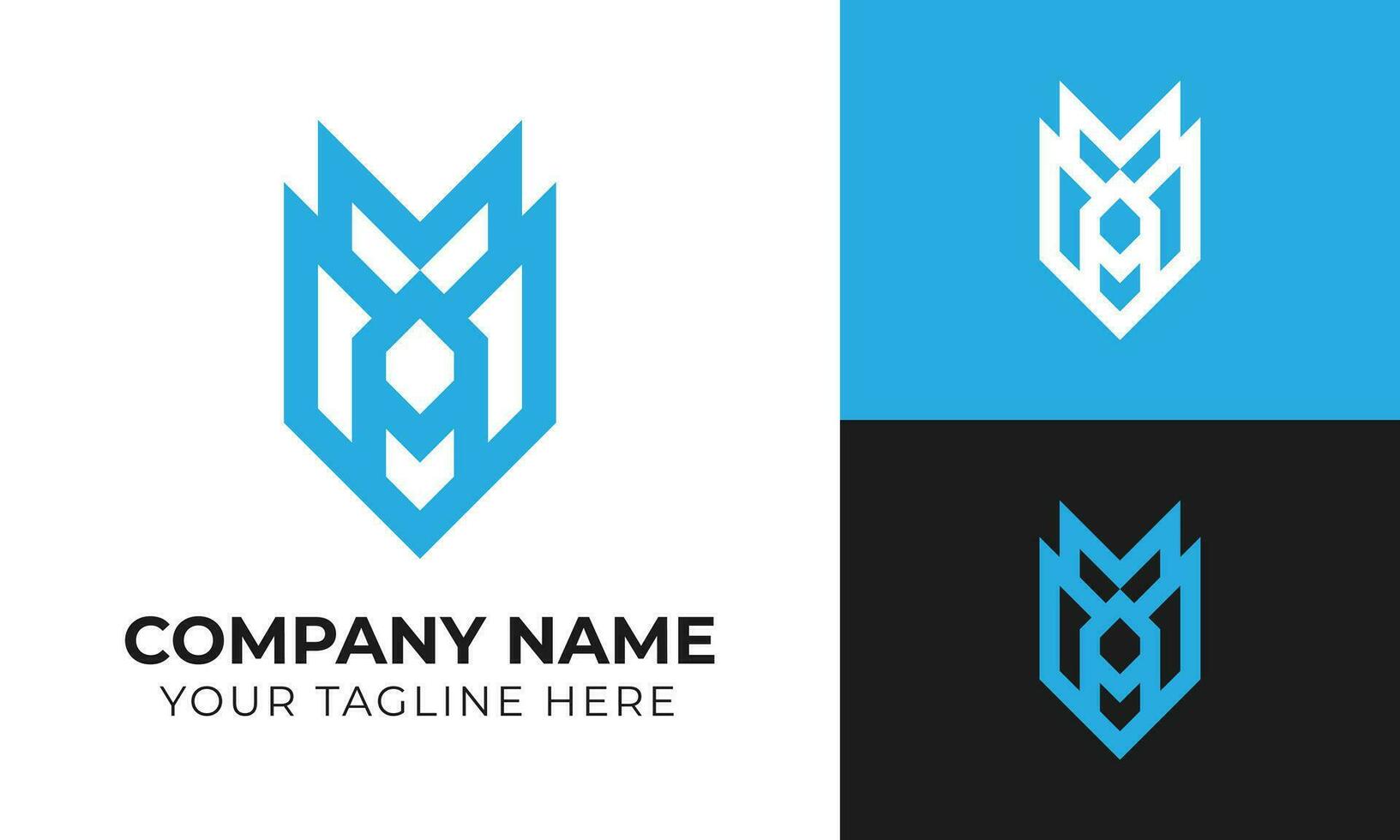 Modern minimal monogram business logo design template for your company Free Vector
