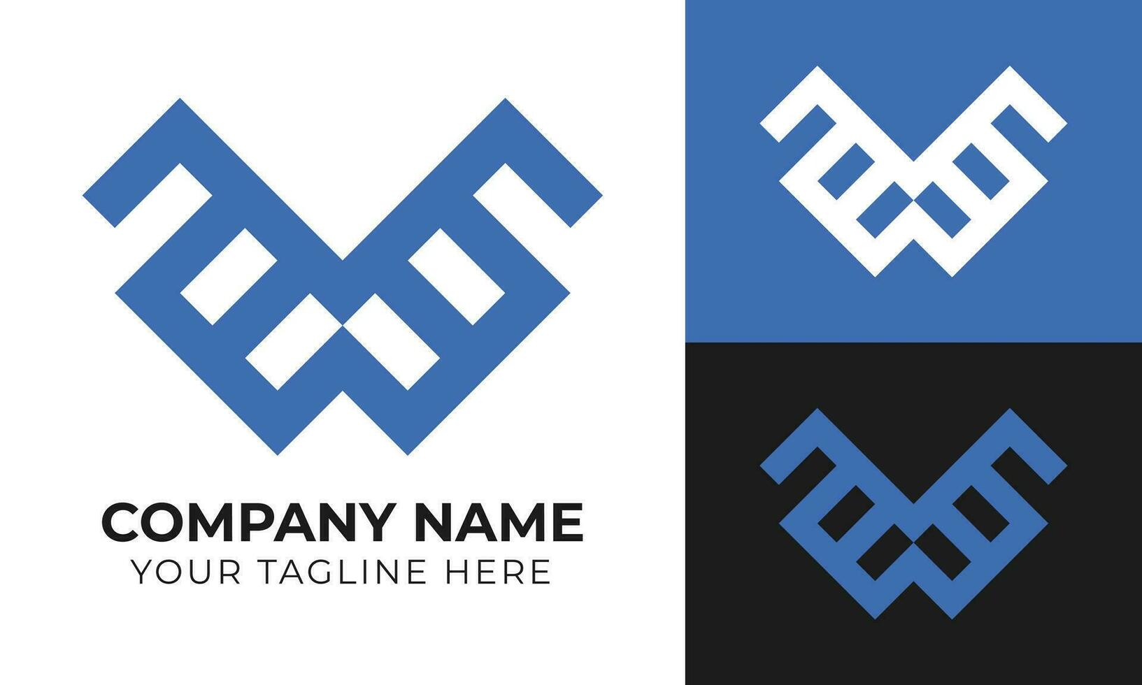 Modern minimal monogram business logo design template for your company Free Vector