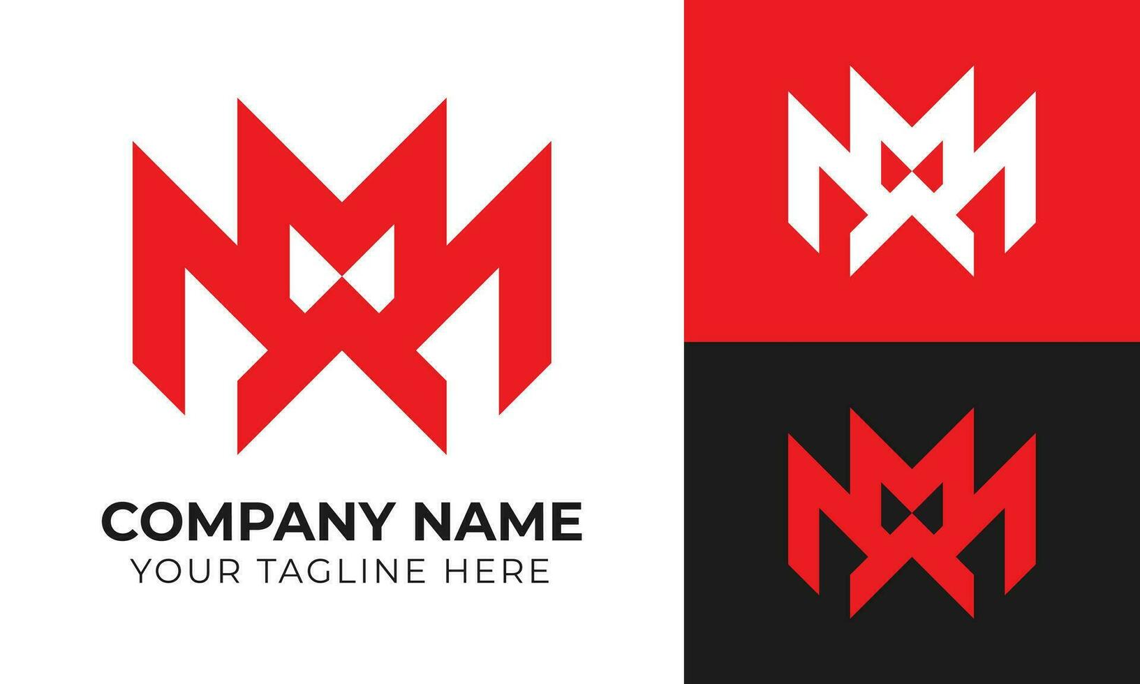 Modern minimal monogram business logo design template for your company Free Vector