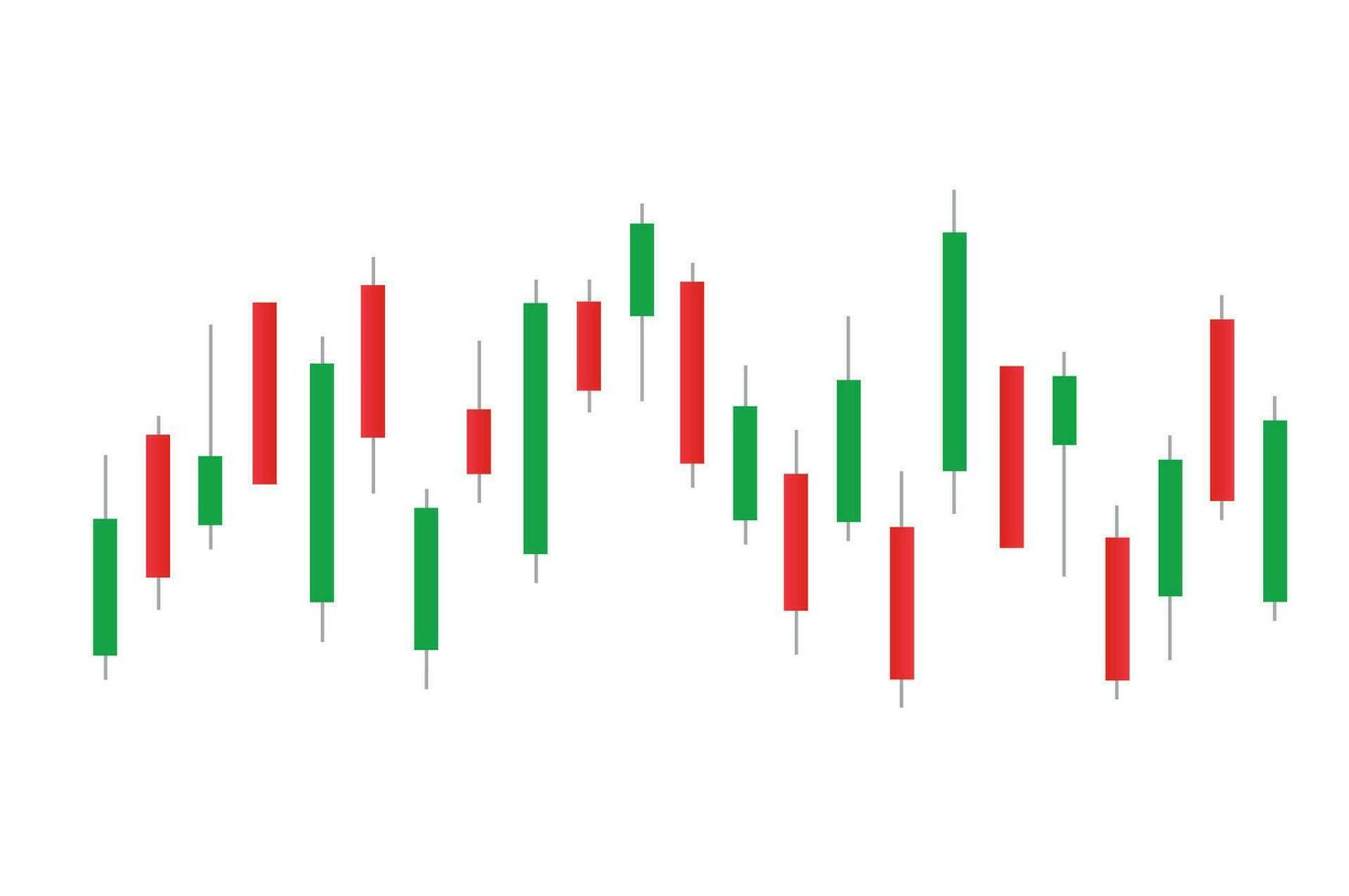 Stock market bar graph, candlestick chart, finance trade data, vector illustration.