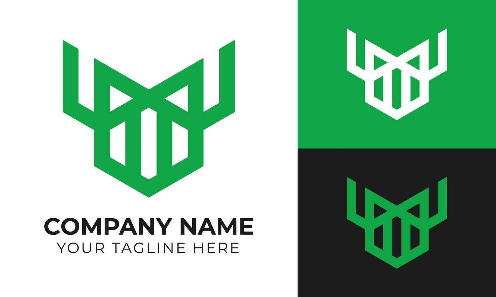 Creative modern minimal monogram business logo design template for your company Free Vector