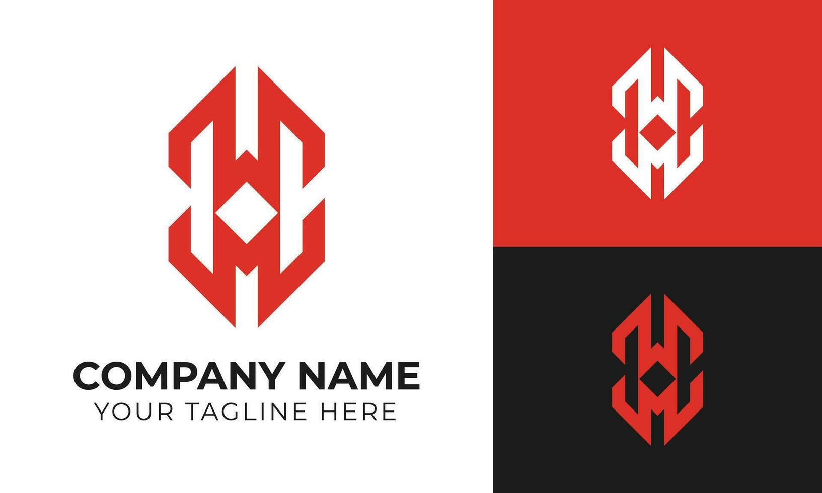 Creative modern minimal monogram business logo design template for your company Free Vector