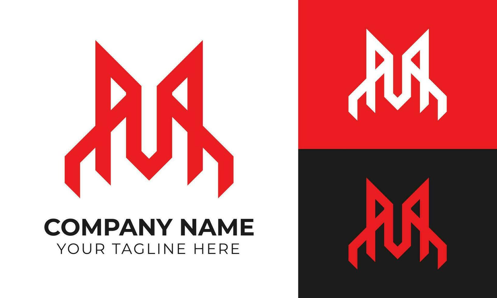 Creative modern minimal monogram business logo design template for your company Free Vector