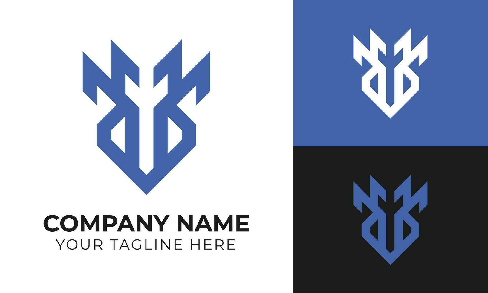 Professional creative modern minimal monogram business logo design template for your company Free Vector