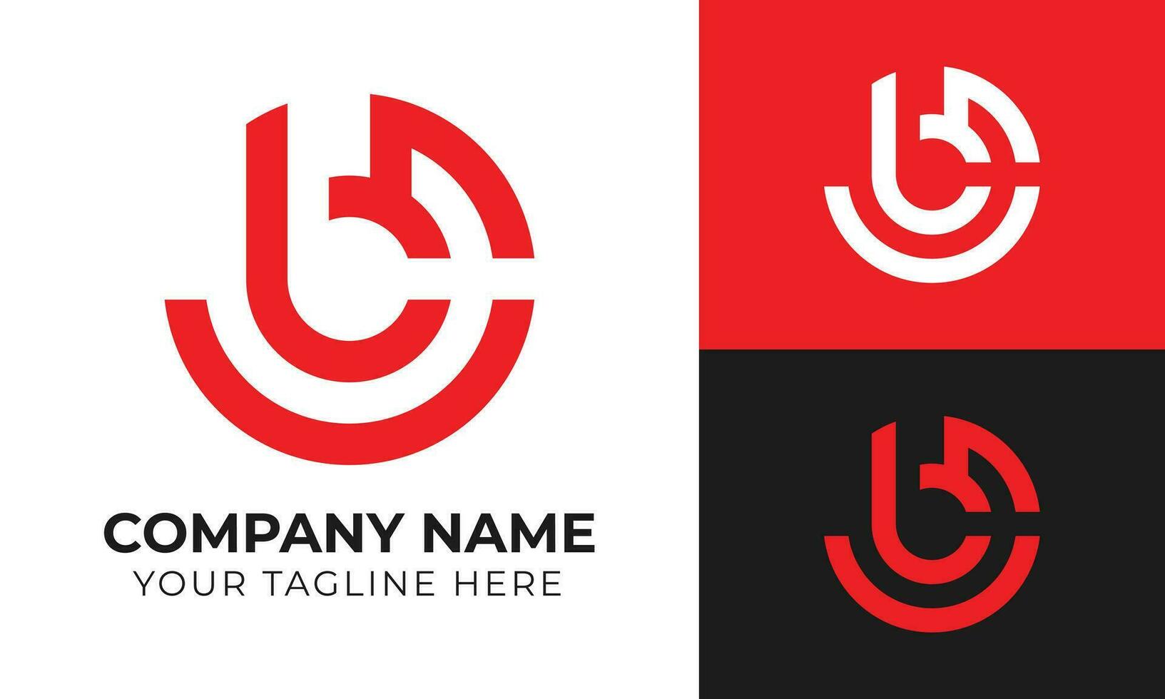Creative corporate modern minimal monogram business logo design template for your company Free Vector
