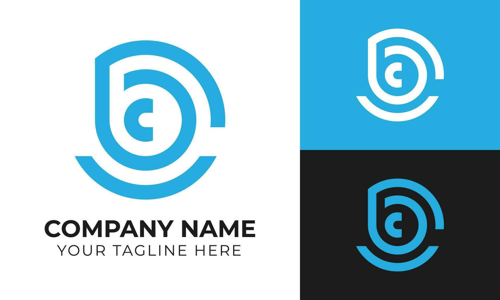 Creative corporate modern minimal monogram business logo design template for your company Free Vector