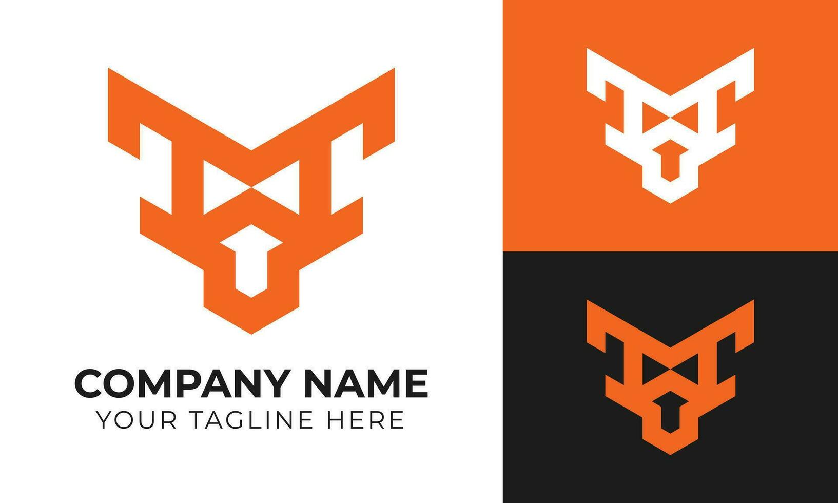 Professional modern minimal monogram business logo design template Free Vector