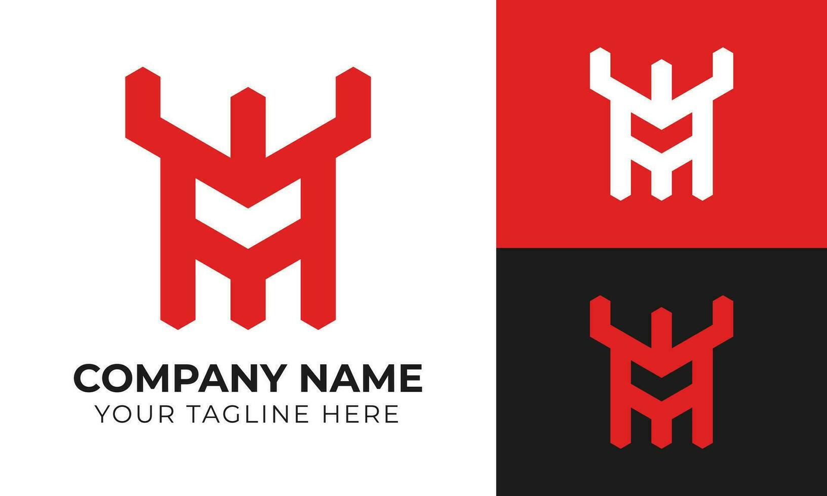 Professional creative modern minimal monogram business logo design template Free Vector