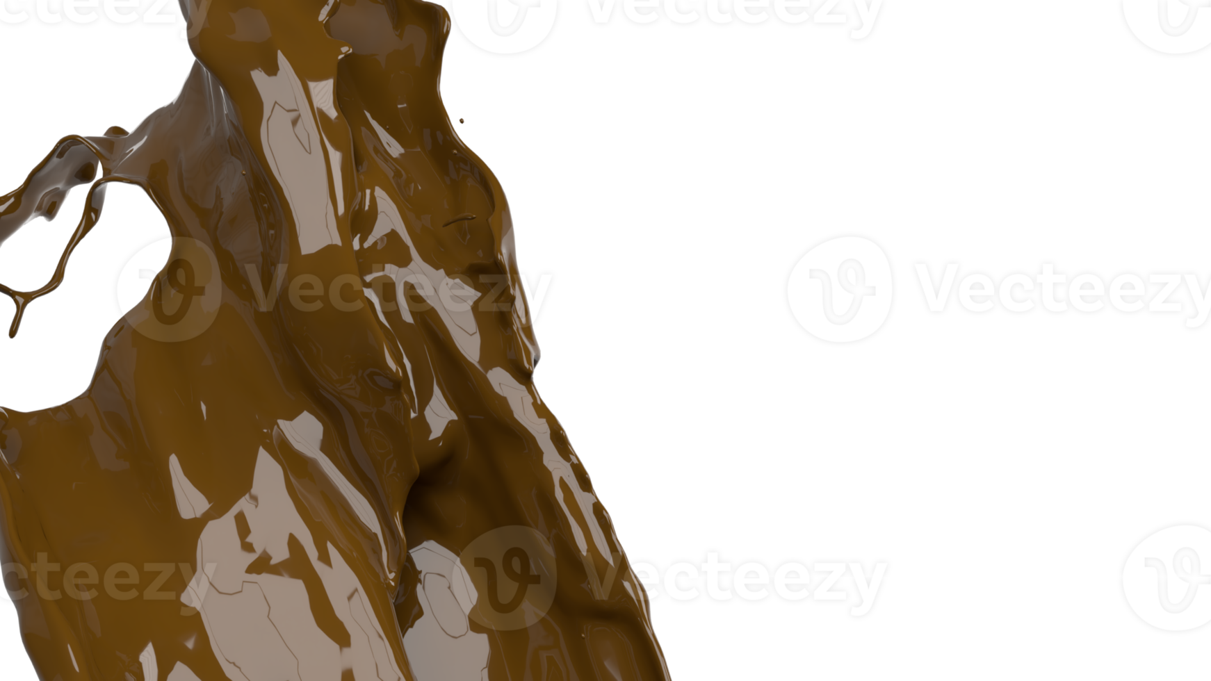 The chocolate splash png image for food concept 3d rendering