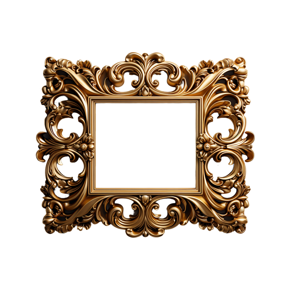 Golden Frame, Golden Color Frame, Golden Color Frame Png, Transparent