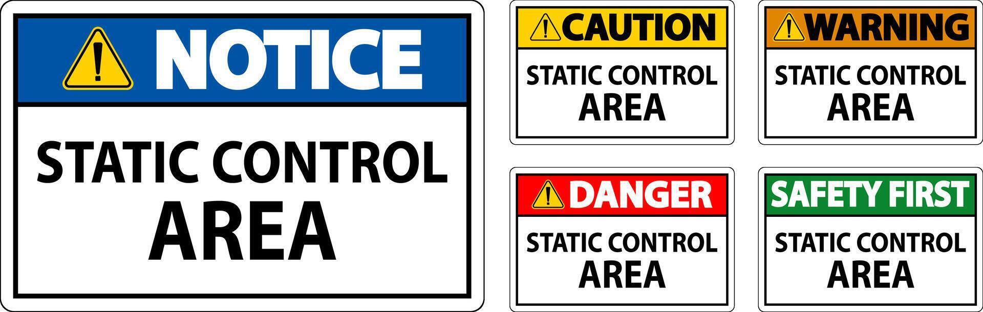 Caution Sign Static Control Area vector