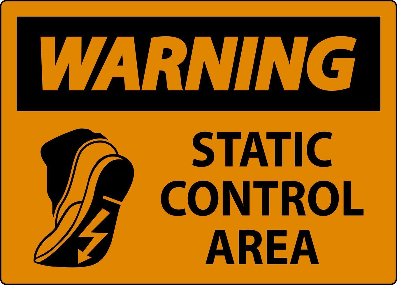 Warning Sign Static Control Area vector