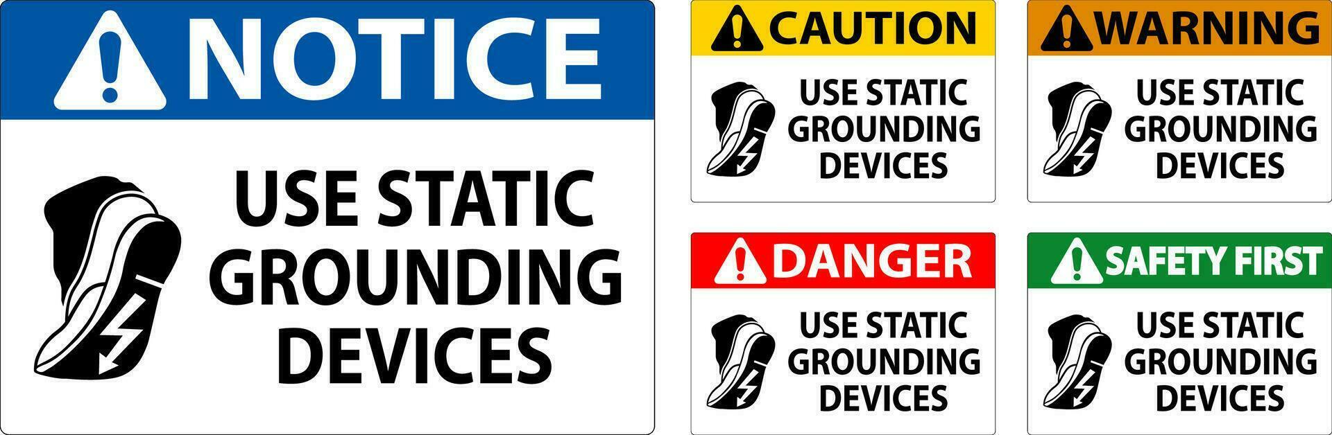 Caution Sign Use Static Grounding Devices vector