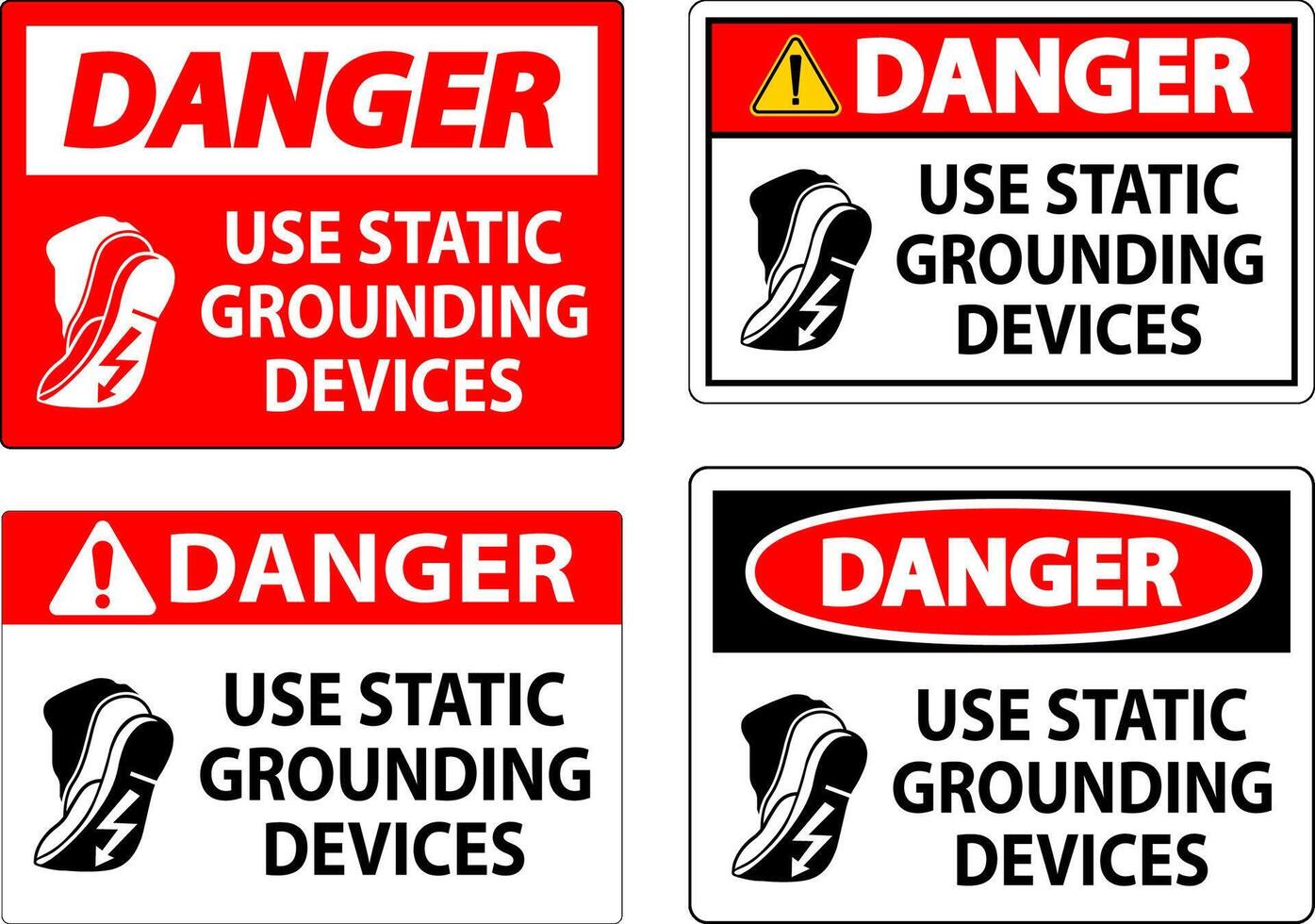 Danger Sign Use Static Grounding Devices vector