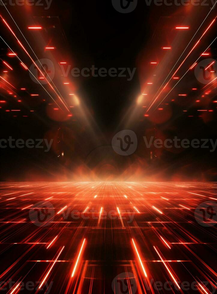 Ai generative Backdrop With Illumination Of Red Spotlights For Flyers realistic image ultra hd high design photo