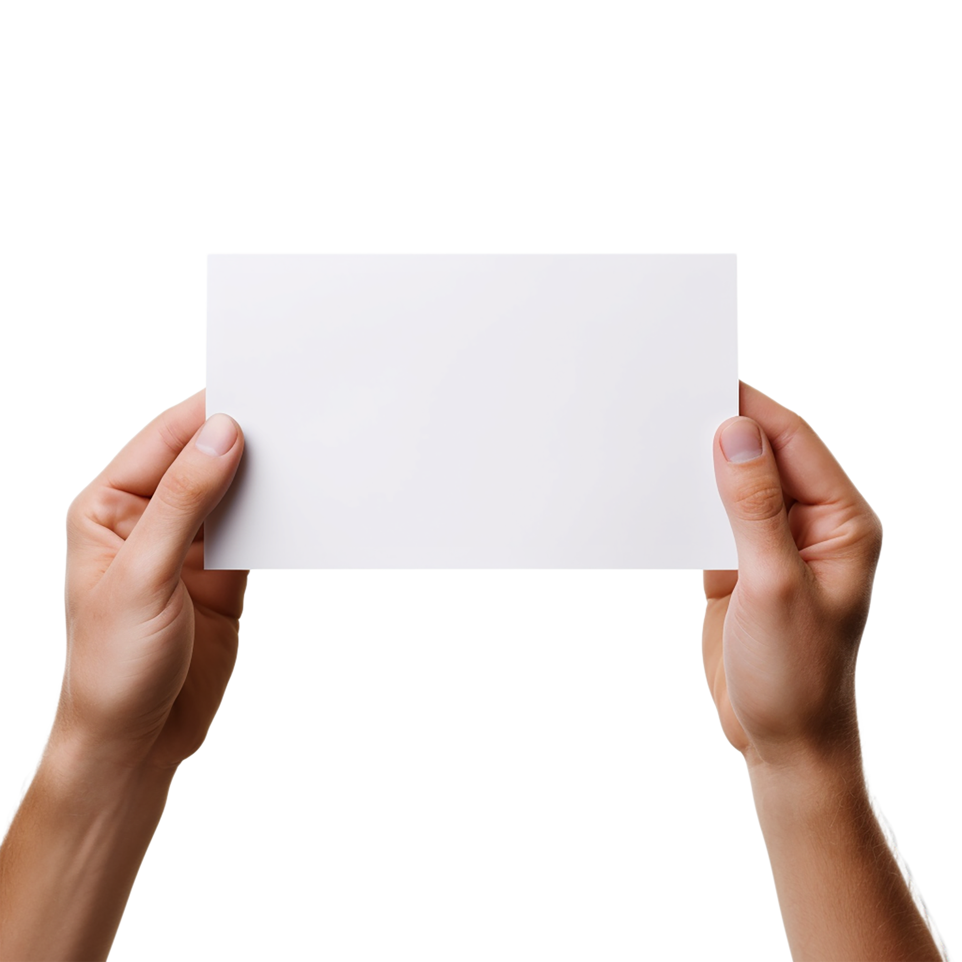 Hands Holding A White Card, Hands Holding Blank Paper Png, Blank Card With Hand, Transparent