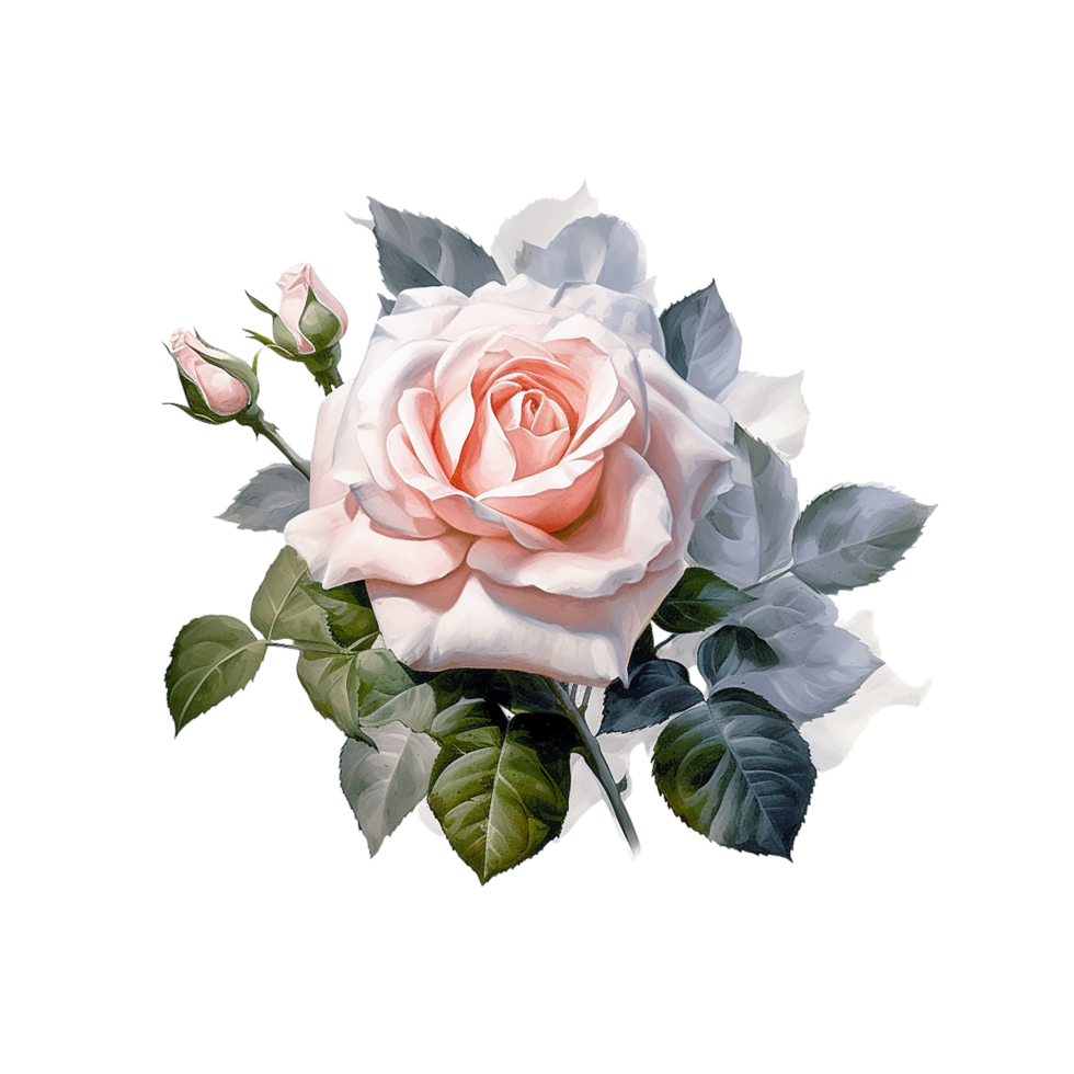 Rose flower Png, Rose flower bouquet watercolor, AI Generative png