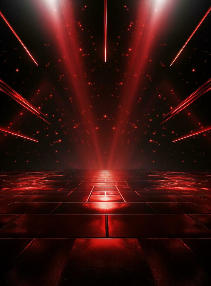 Ai generative Backdrop With Illumination Of Red Spotlights For Flyers realistic image ultra hd high design photo