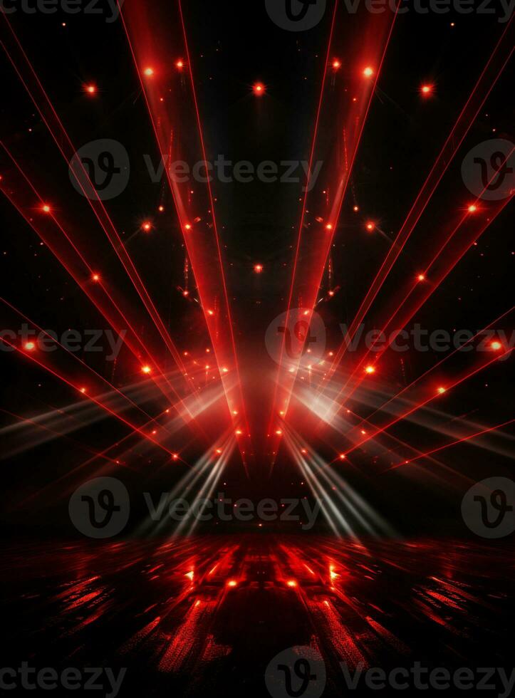 Ai generative Backdrop With Illumination Of Red Spotlights For Flyers realistic image ultra hd high design photo