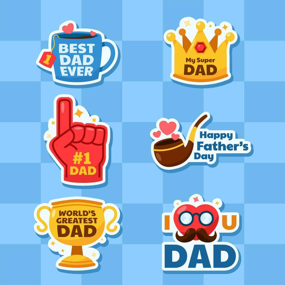 Stickers Of Fathers Day Greeting vector