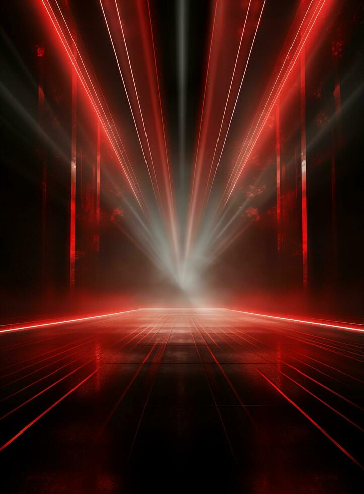 Ai generative Backdrop With Illumination Of Red Spotlights For Flyers realistic image ultra hd high design photo