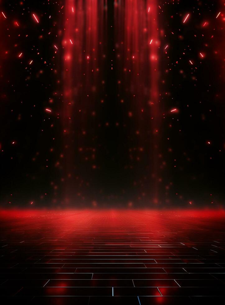 Ai generative Backdrop With Illumination Of Red Spotlights For Flyers realistic image ultra hd high design photo