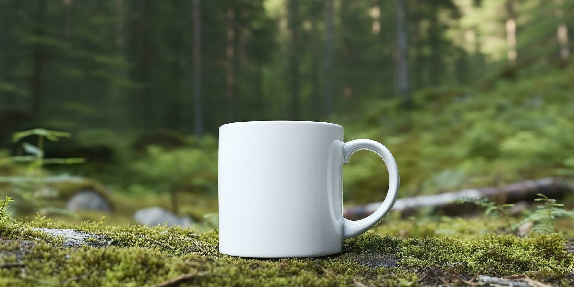 White Mug mockup. Generative AI photo