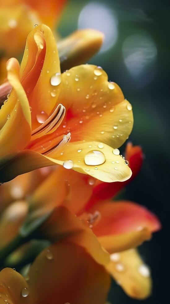 Freesia Flowers in the Morning Light. AI Generative photo