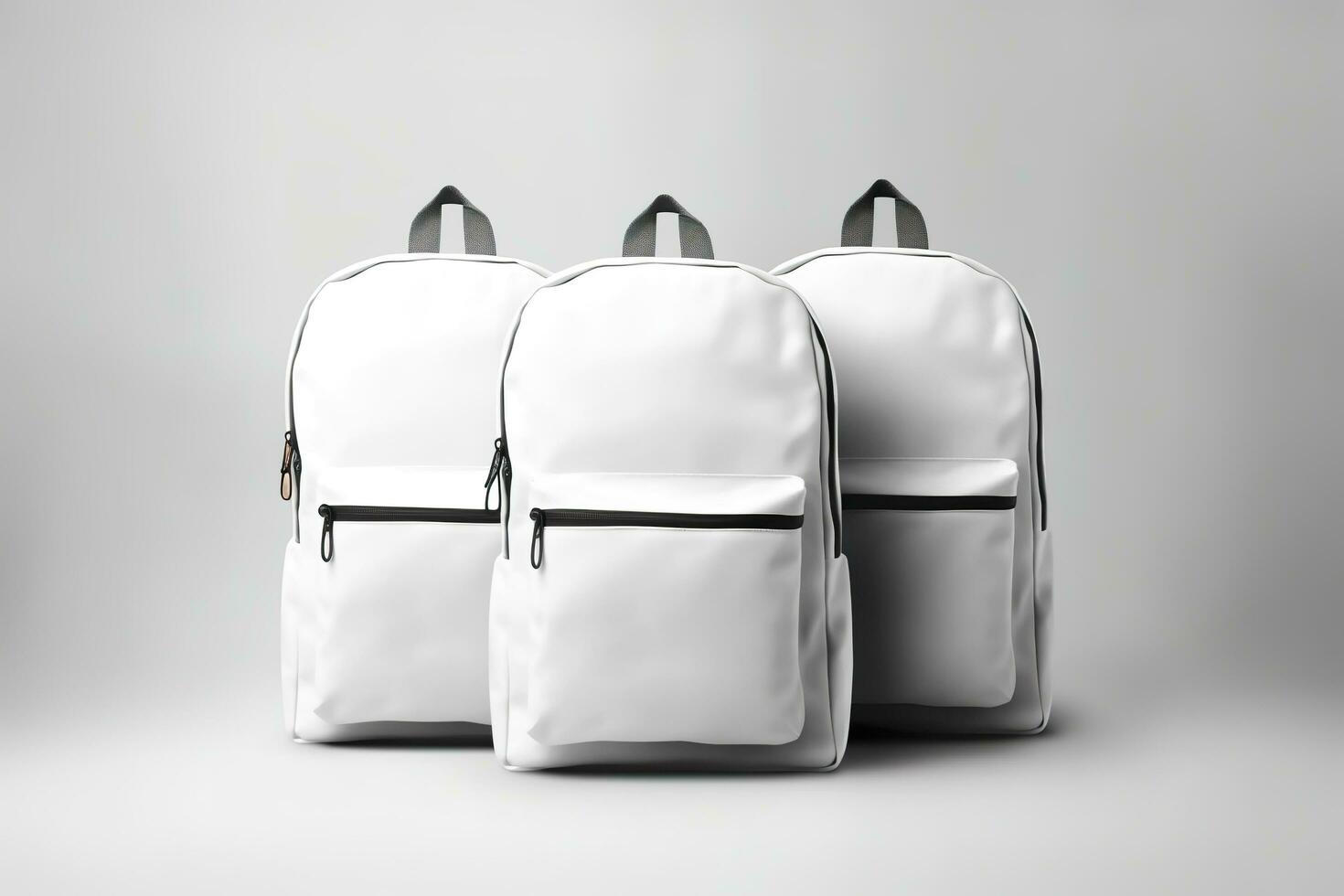 Stylish leather backpack on white background. Generative AI photo