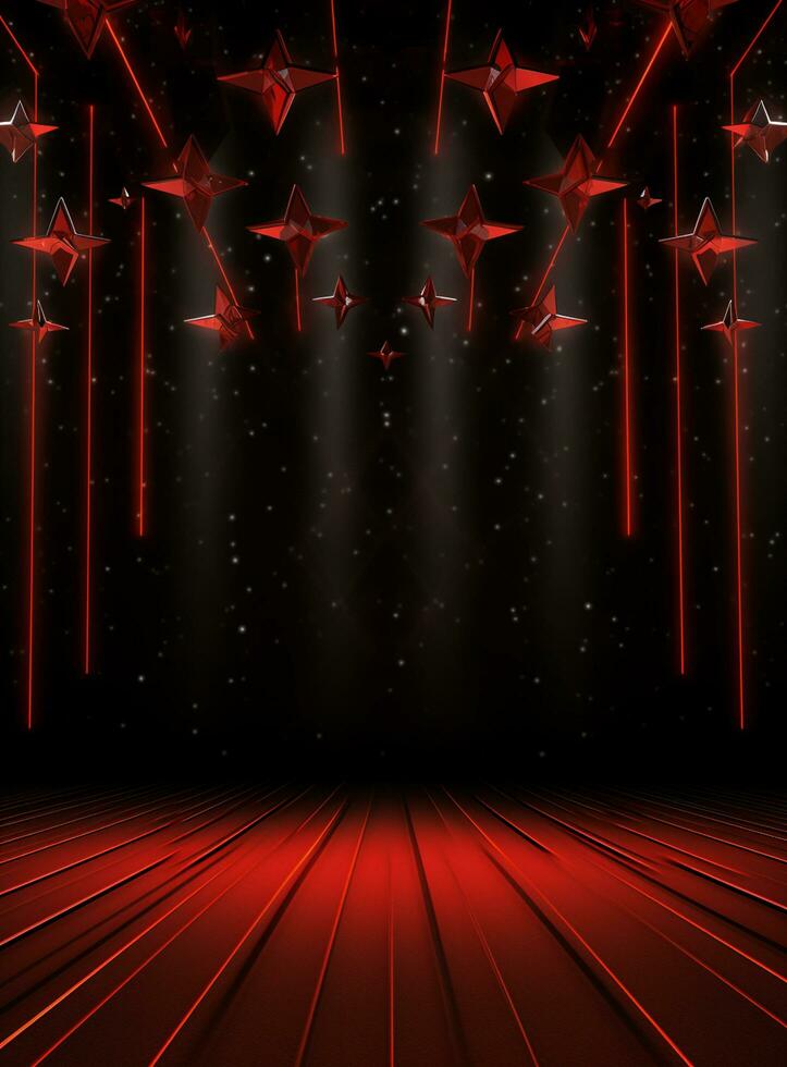 Ai generative Backdrop With Illumination Of Red Spotlights For Flyers realistic image ultra hd high design photo