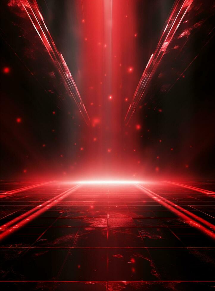 Ai generative Backdrop With Illumination Of Red Spotlights For Flyers realistic image ultra hd high design photo