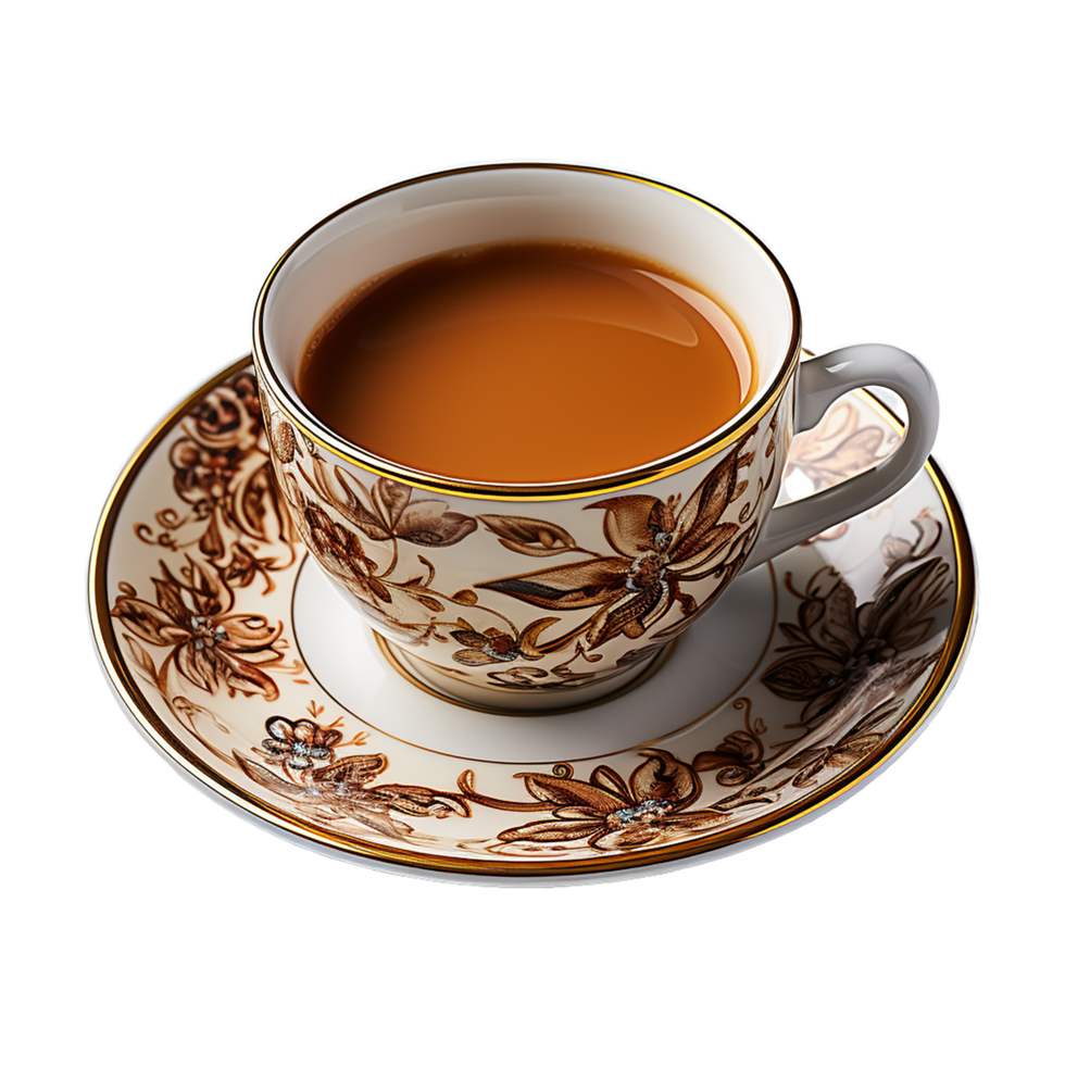 Tea Cup, Tea Cup Png, Tea Cup Top View, Transparent Background, AI