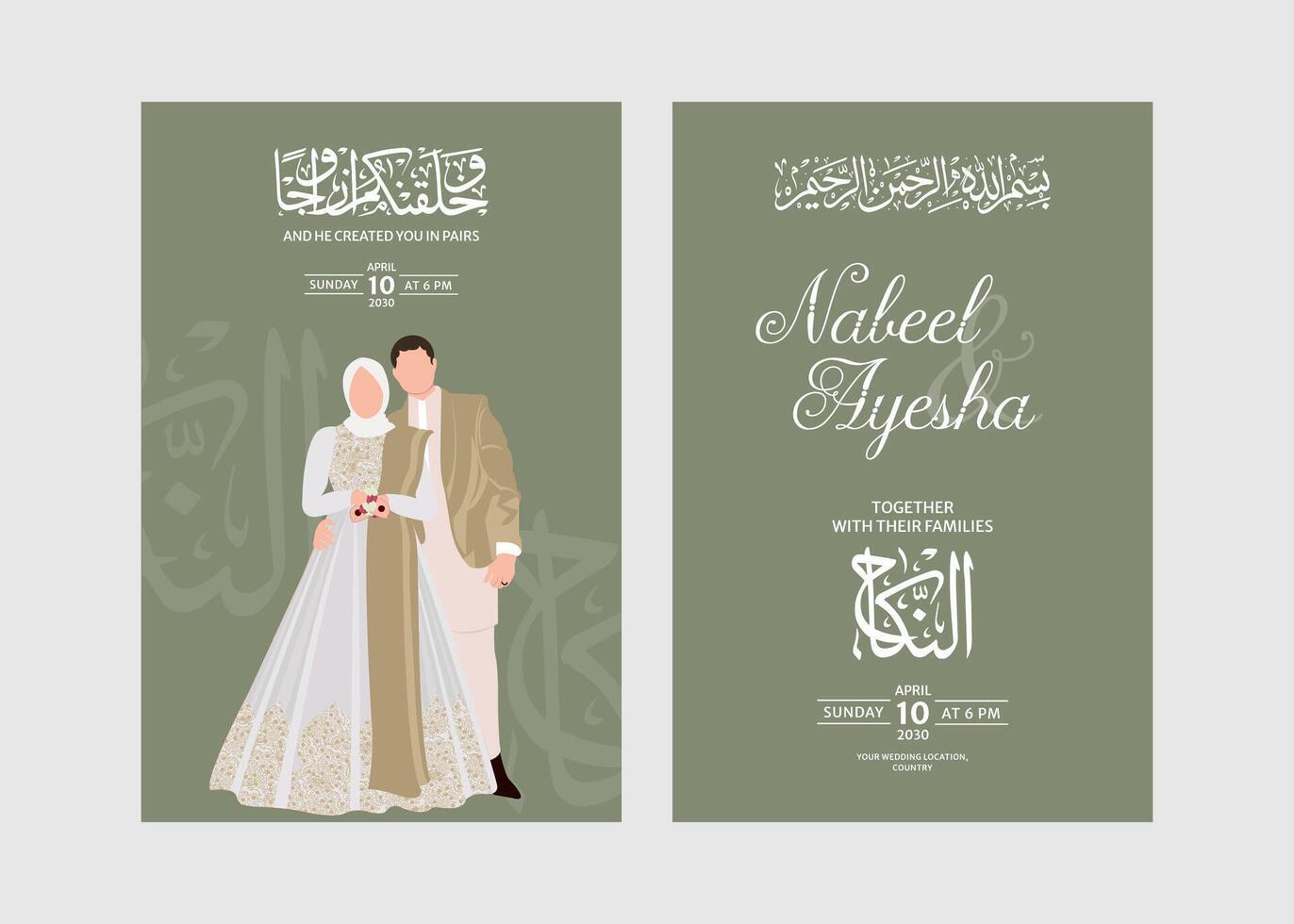 vector indian wedding couple illustration for wedding invitation cards