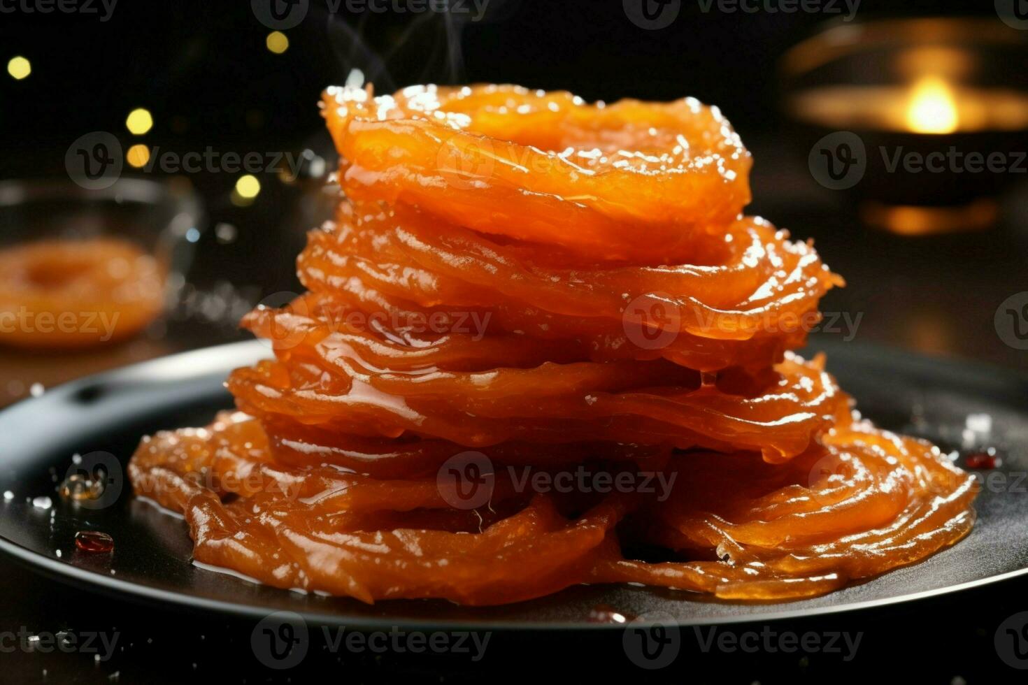 culinario tradicion jalebí, un crujiente y eterno indio dulce tratar ai generado foto