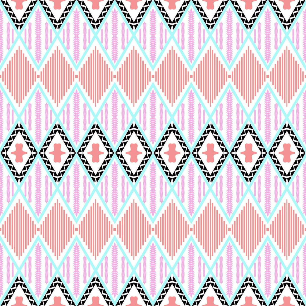 Geometric fabric pattern in pastel colors vector