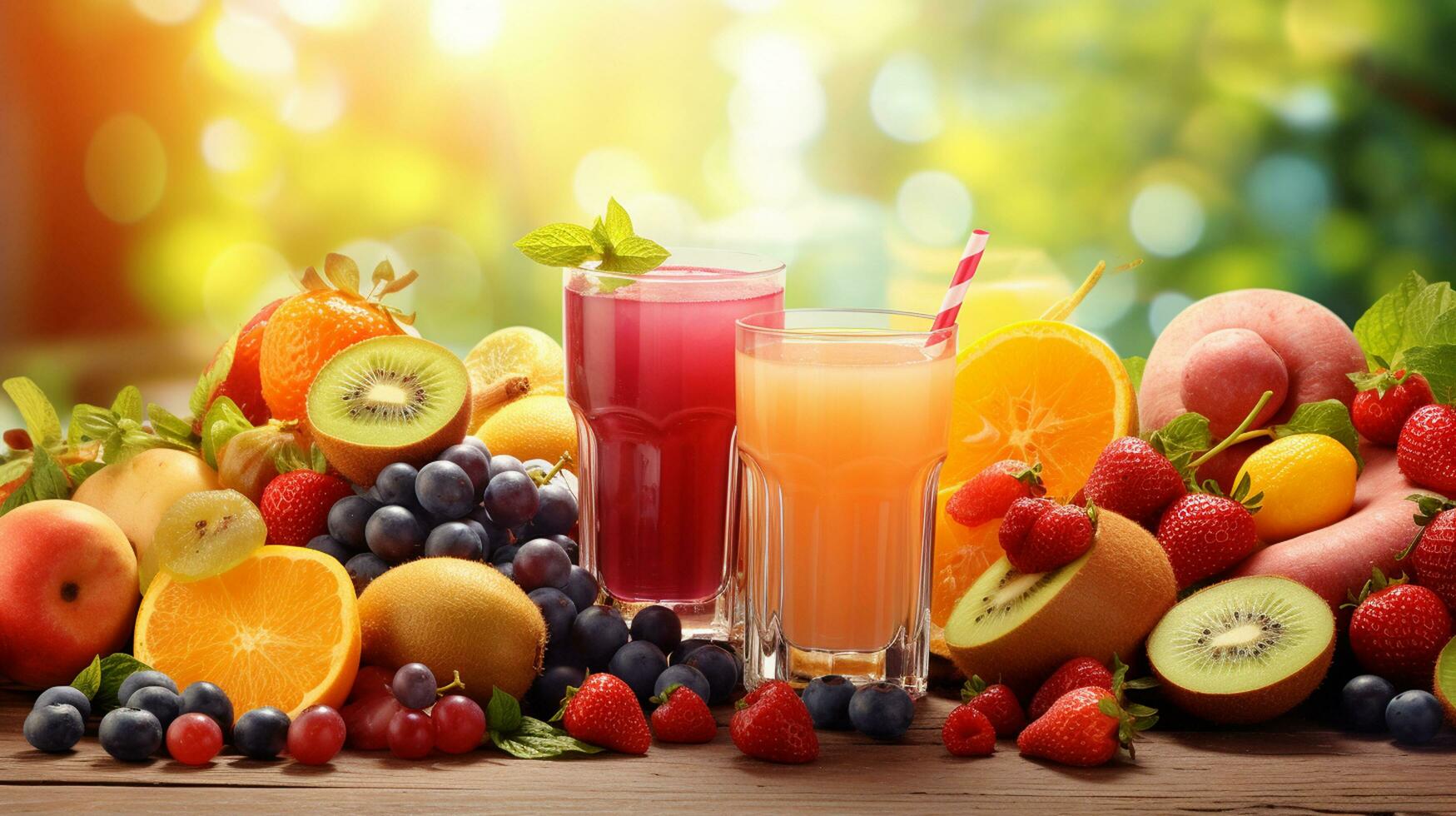 photo a front view fresh fruit cocktails with fresh fruit slices ice cooling on blue, drink juice co