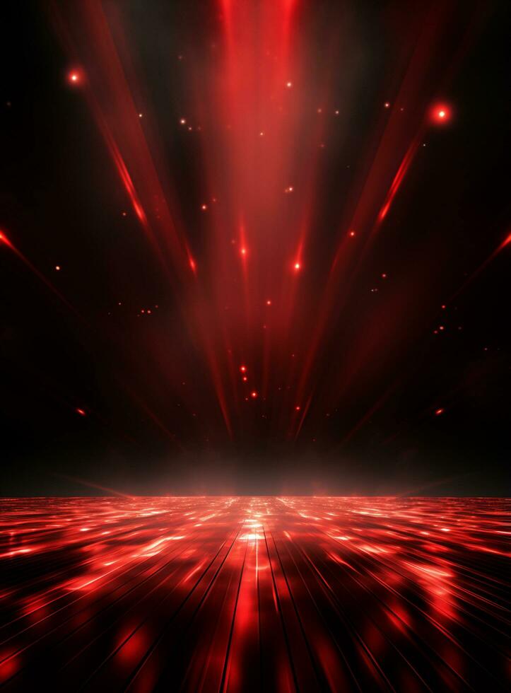 Ai generative Backdrop With Illumination Of Red Spotlights For Flyers realistic image ultra hd high design photo