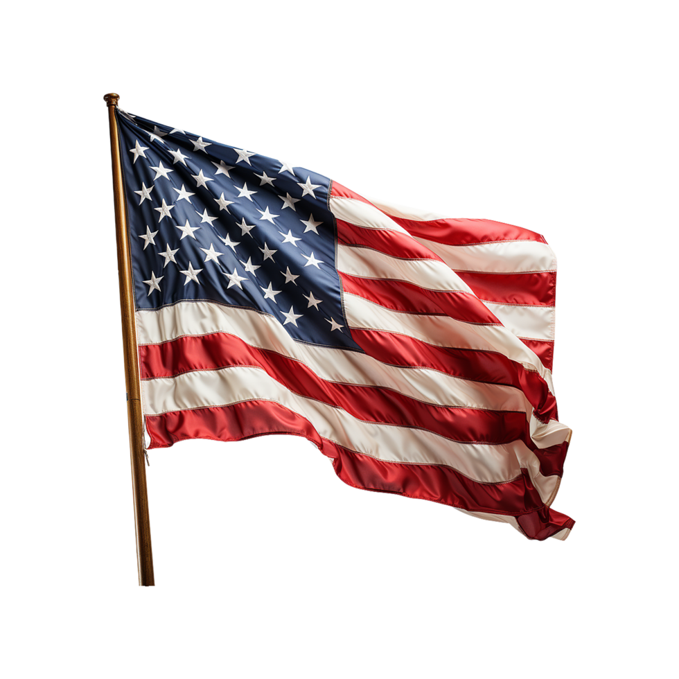 Amerikaans vlag png, Amerikaans vlag PNG transparant, Verenigde Staten van Amerika vlag png, transparant achtergrond, ai generatief