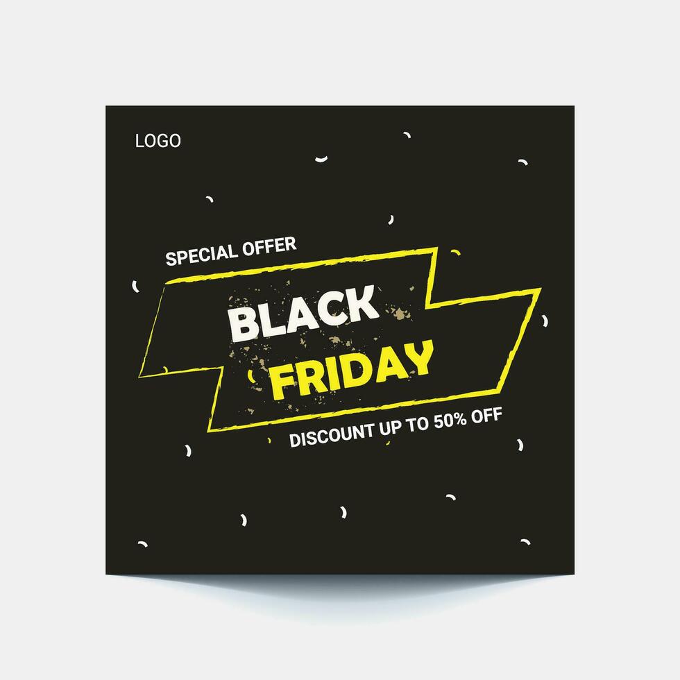 Modern black friday sale banner for social media post template, good for your promotion. vector