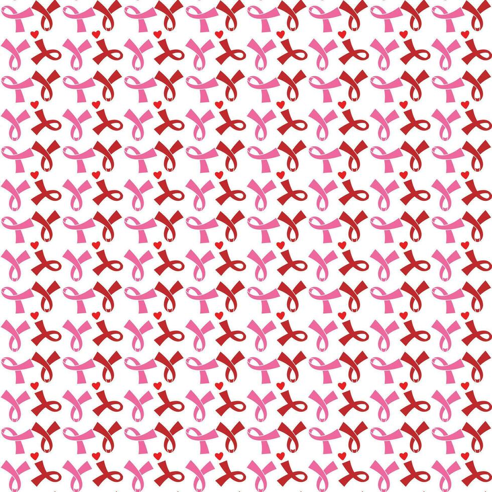 October is the World Breast Cancer Seamless Pattern background template with ribbon. vector