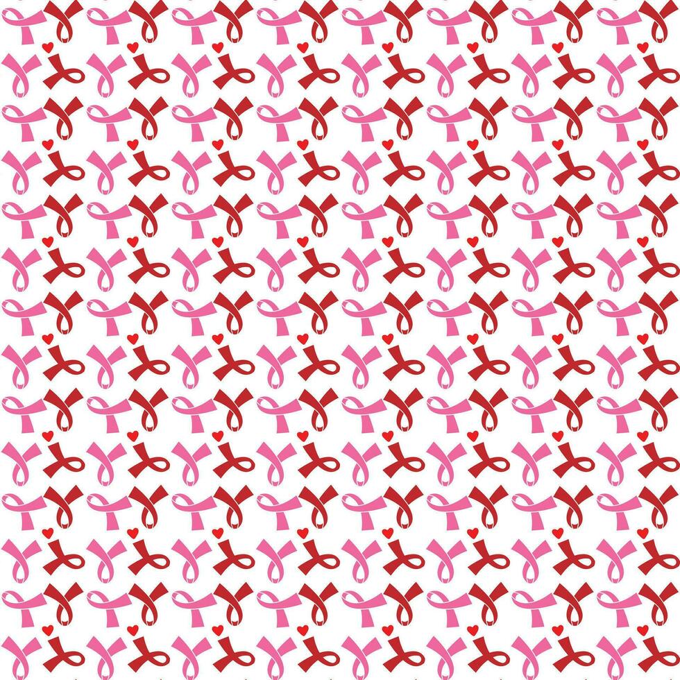 October is the World Breast Cancer Seamless Pattern background template with ribbon. vector