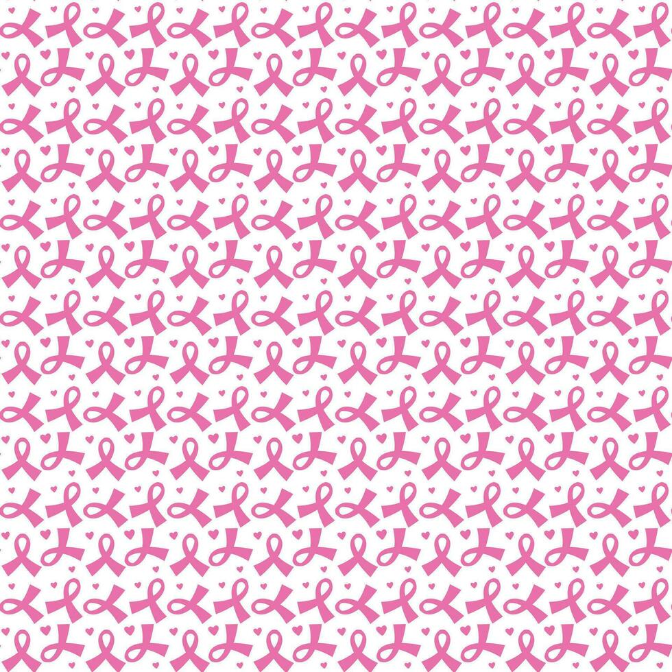 October is the World Breast Cancer Seamless Pattern background template with ribbon. vector