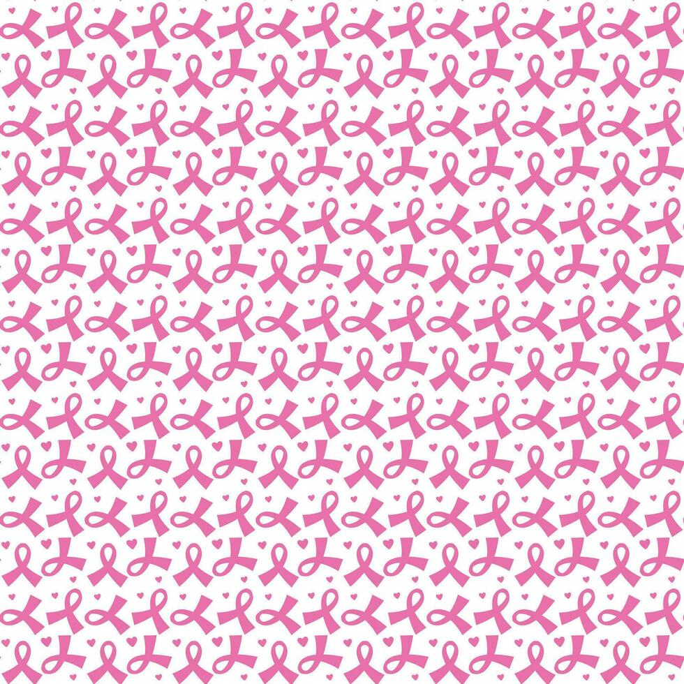 October is the World Breast Cancer Seamless Pattern background template with ribbon. vector