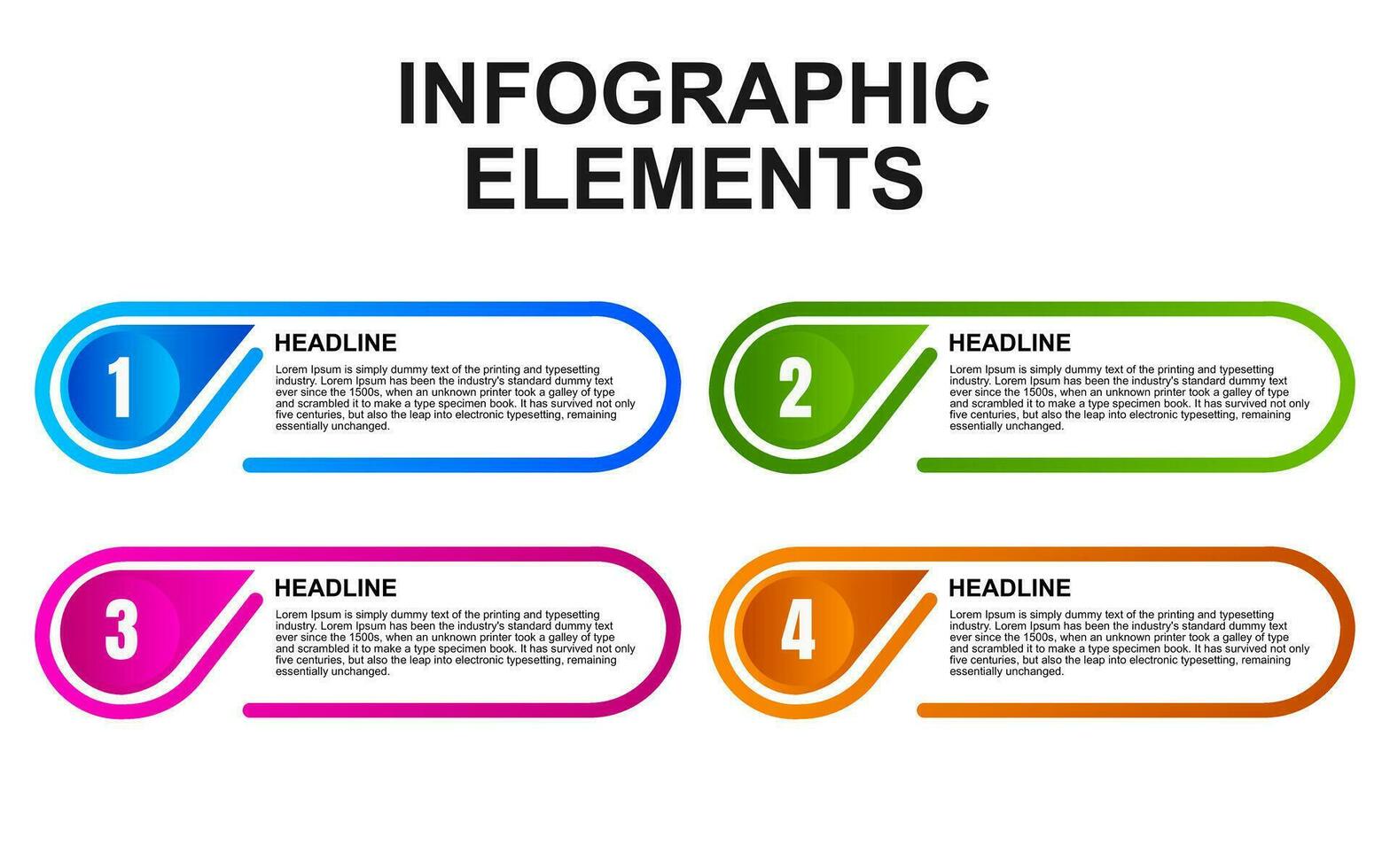 infographic template design with 4 steps. infographic design for presentations, banners, infographs and posters vector