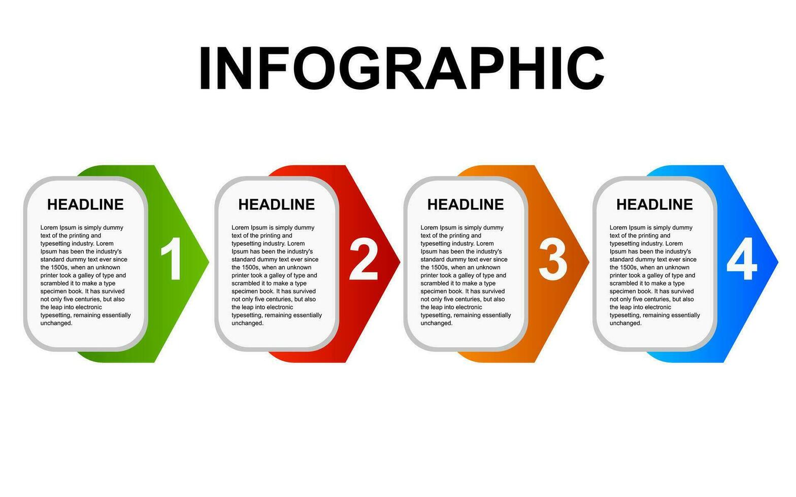 infographic template design with 4 steps. infographic design for presentations, banners, infographs and posters vector